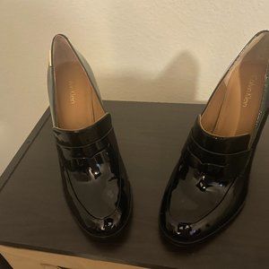 Calvin Klein Kathryn Black Patent Leather shoe, size 8.5, Heel 3.5